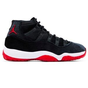 Jordan Bred retro 11 - Black Velvet-size 12 for the ladies & 10.5 for the dudes!